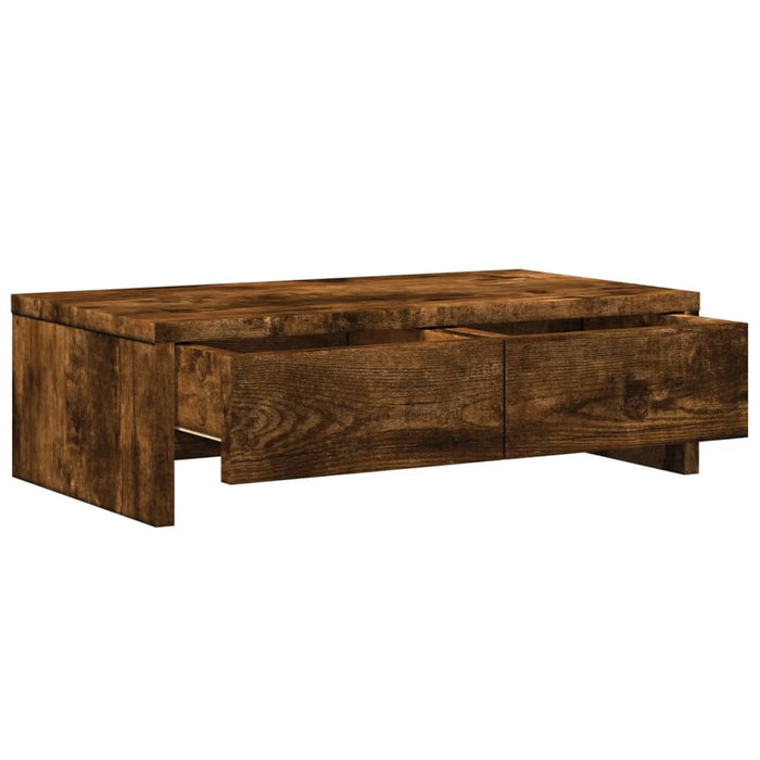Suport monitor cu sertare, stejar fumuriu, 50x27x15 cm, lemn - WALTI WALTI