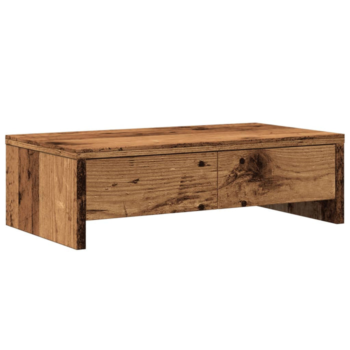 Suport monitor cu sertare lemn vechi 50x27x15 cm lemn prelucrat - WALTI WALTI