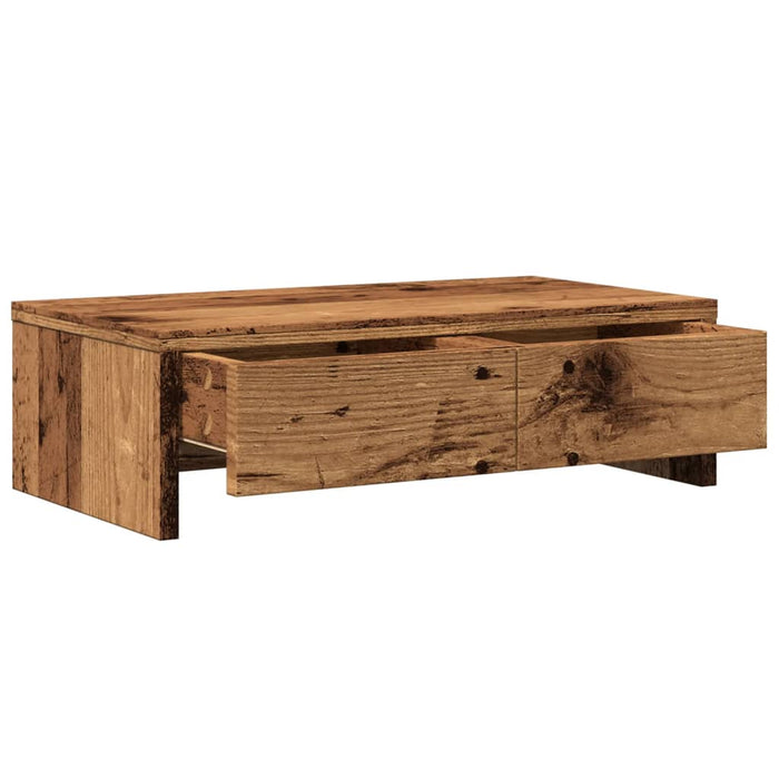 Suport monitor cu sertare lemn vechi 50x27x15 cm lemn prelucrat - WALTI WALTI