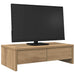 Suport monitor cu sertare, stejar artizanal, 50x27x15 cm, lemn - WALTI WALTI