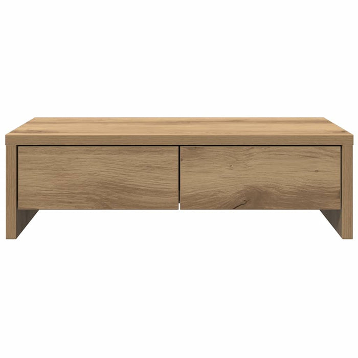 Suport monitor cu sertare, stejar artizanal, 50x27x15 cm, lemn - WALTI WALTI