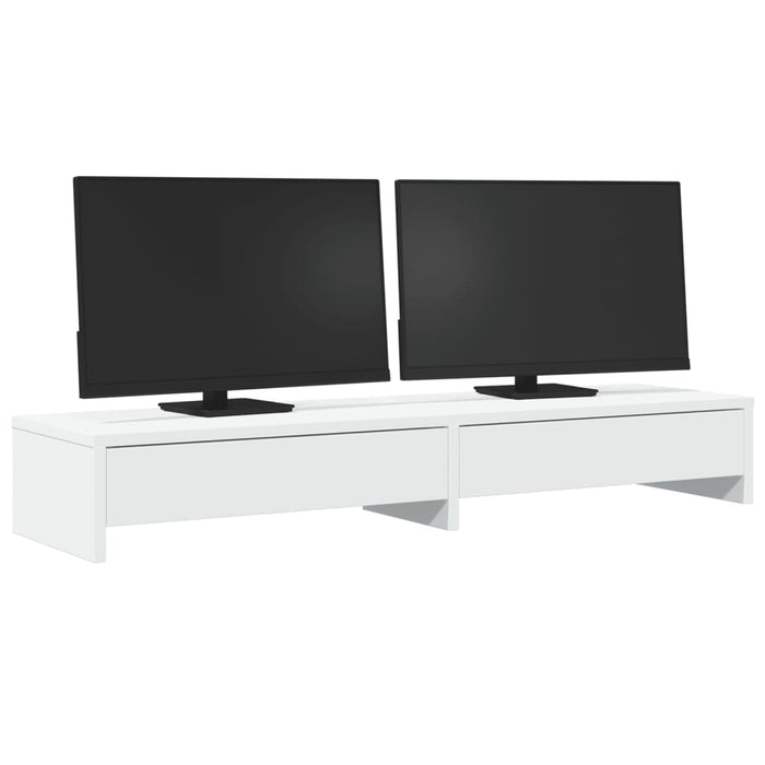 Suport monitor cu sertare, alb, 100x27x15 cm, lemn stratificat WALTI