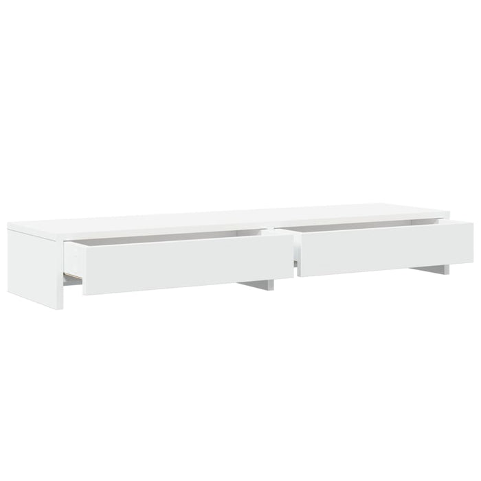 Suport monitor cu sertare, alb, 100x27x15 cm, lemn stratificat WALTI
