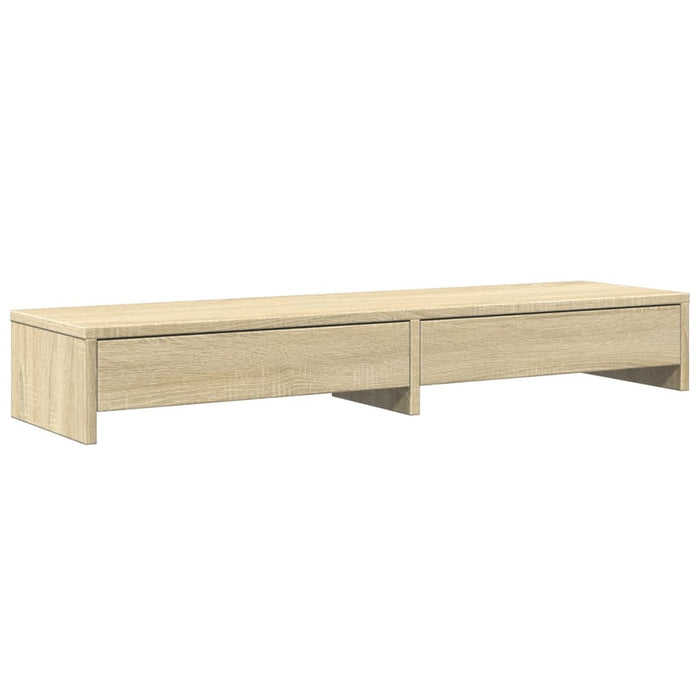 Suport monitor cu sertare, stejar Sonoma, 100x27x15 cm, lemn stratificat WALTI