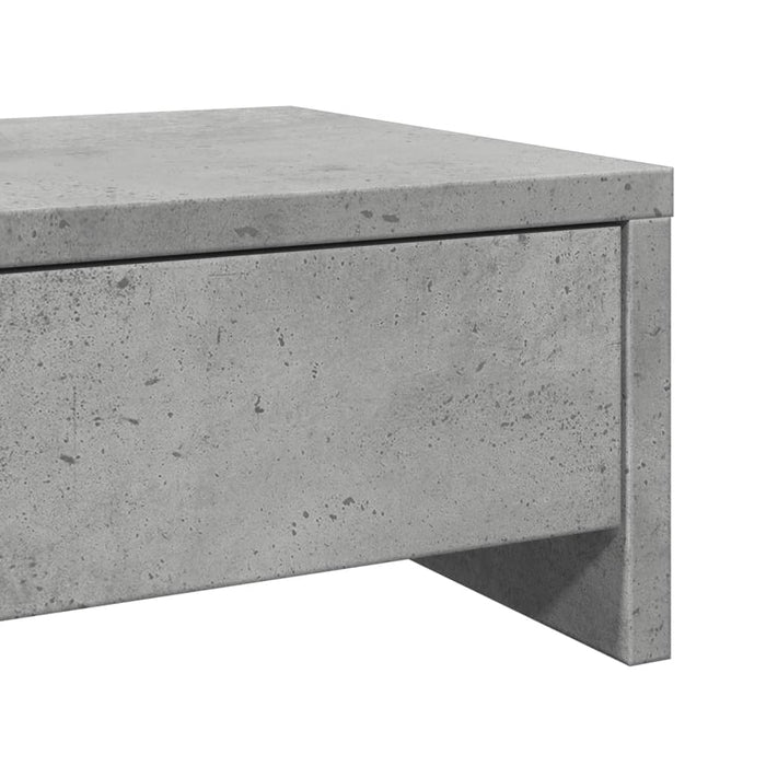 Suport monitor cu sertare gri beton 100x27x15 cm lemn prelucrat WALTI