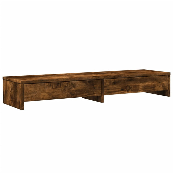 Suport monitor cu sertare, stejar fumuriu, 100x27x15 cm, lemn - WALTI WALTI