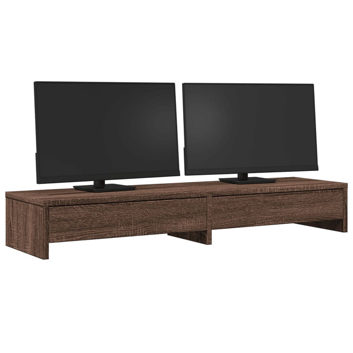 Suport monitor cu sertare, stejar maro, 100x27x15 cm, lemn - WALTI WALTI