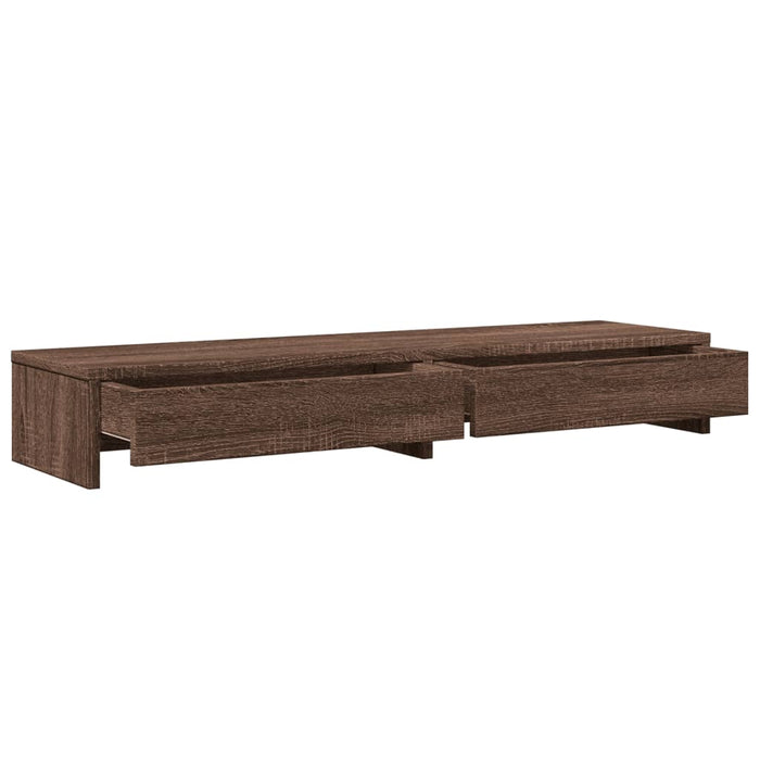 Suport monitor cu sertare, stejar maro, 100x27x15 cm, lemn - WALTI WALTI