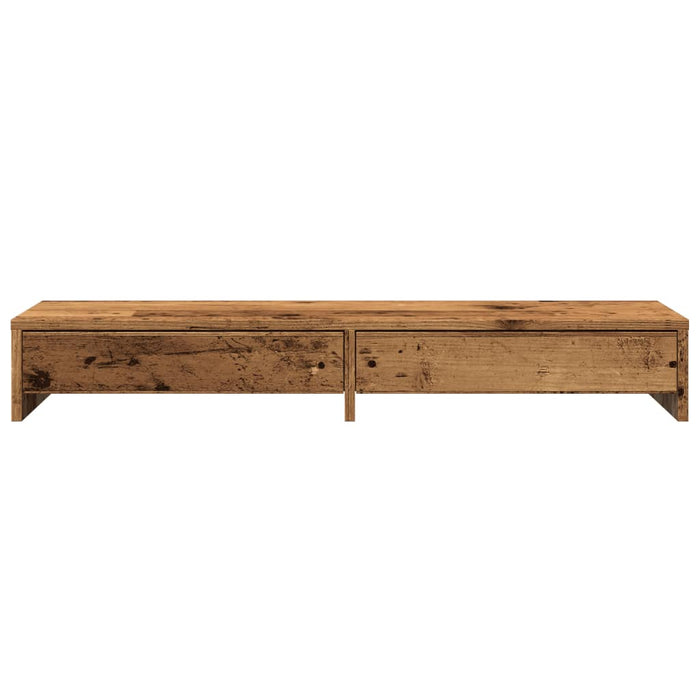 Suport monitor cu sertare lemn vechi 100x27x15cm lemn prelucrat - WALTI WALTI