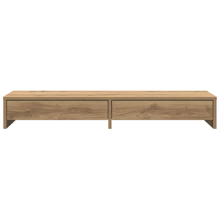 Suport monitor cu sertare, stejar artizanal, 100x27x15 cm, lemn - WALTI WALTI