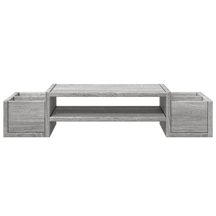 Suport monitor cu depozitare, sonoma gri, 70x27x15 cm lemn WALTI