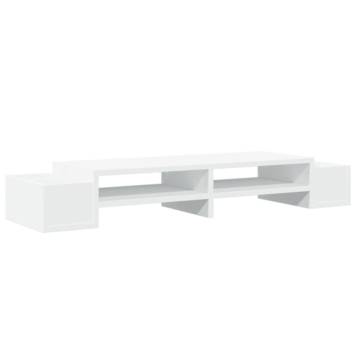 Suport monitor cu depozitare, alb, 100x27x15 cm, lemn prelucrat - WALTI WALTI