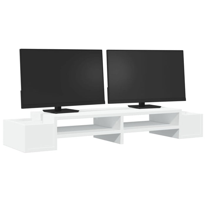 Suport monitor cu depozitare, alb, 100x27x15 cm, lemn prelucrat - WALTI WALTI