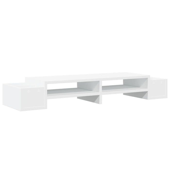 Suport monitor cu depozitare, alb, 100x27x15 cm, lemn prelucrat - WALTI WALTI