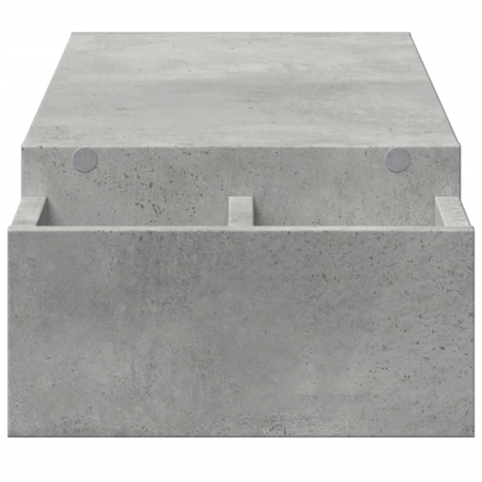 Suport monitor cu depozitare gri beton 100x27x15 cm lemn WALTI