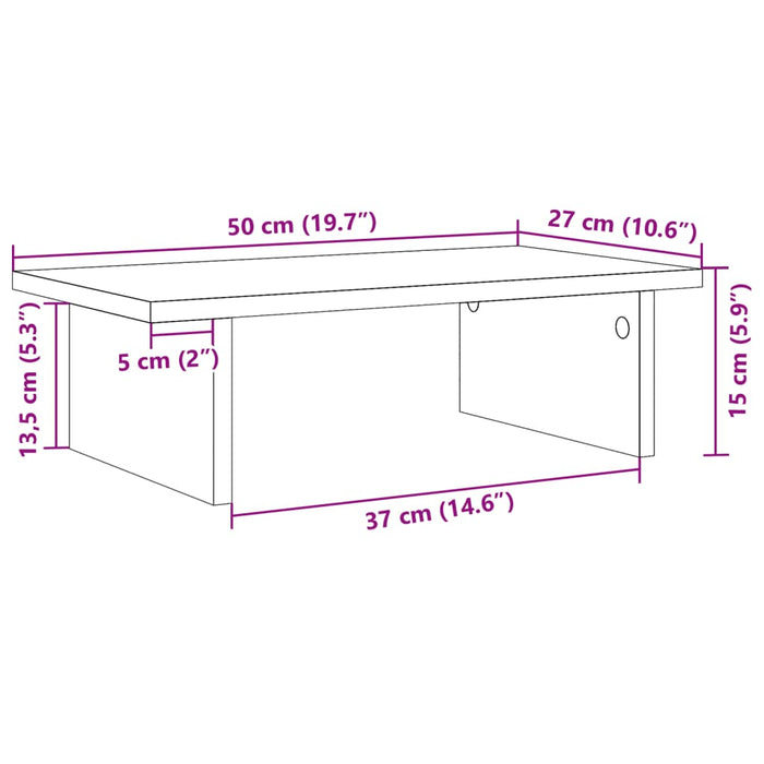 Suport de monitor, alb, 50x27x15 cm, lemn compozit WALTI