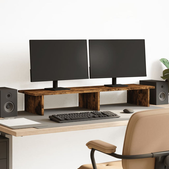 Suport de monitor, stejar fumuriu, 100x27x15 cm, lemn compozit WALTI