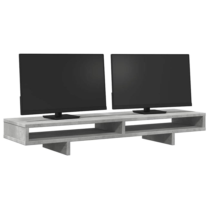 Suport de monitor, gri beton, 100x27x15 cm, lemn prelucrat - WALTI WALTI
