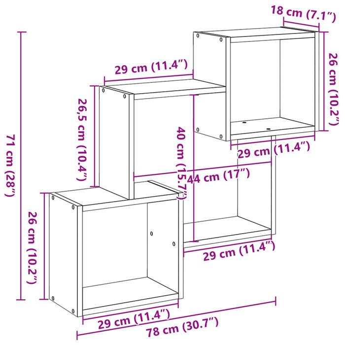 Dulap de perete, 78x18x71 cm, stejar sonoma, lemn prelucrat WALTI