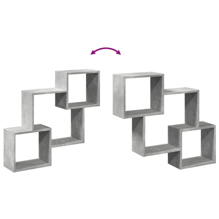 Dulap de perete, gri beton, 78x18x71 cm, lemn prelucrat WALTI
