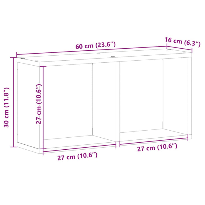 Dulap de perete, lemn vechi, 60x16x30 cm, lemn prelucrat WALTI