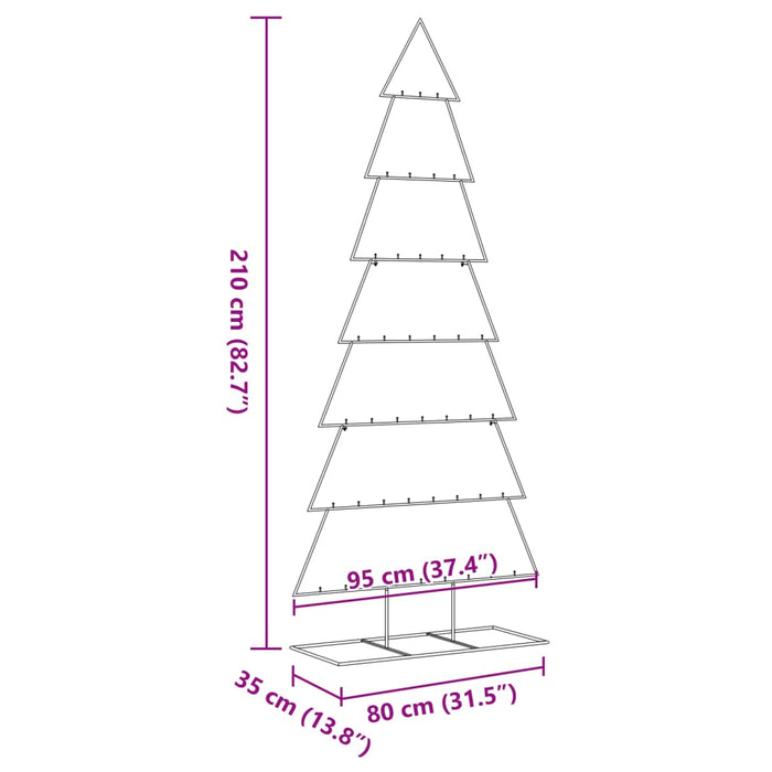 Brad de Crăciun din metal pentru decor, negru, 210 cm - WALTI WALTI