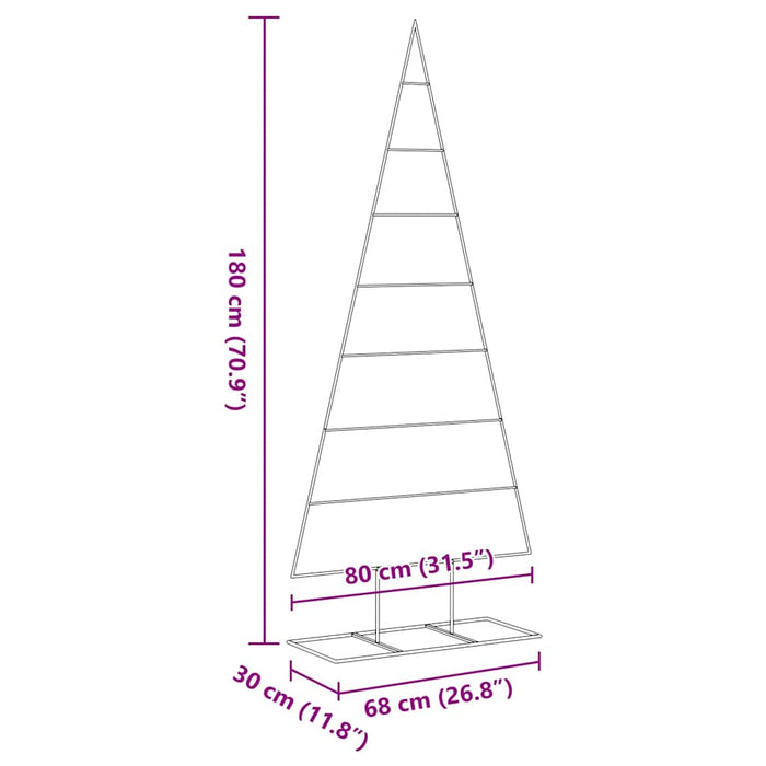 Brad de Crăciun din metal pentru decor, negru, 180 cm WALTI