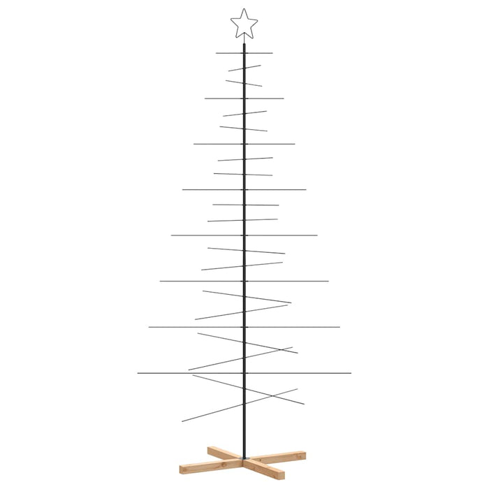Brad de Crăciun din metal cu bază din lemn, negru, 210 cm - WALTI WALTI