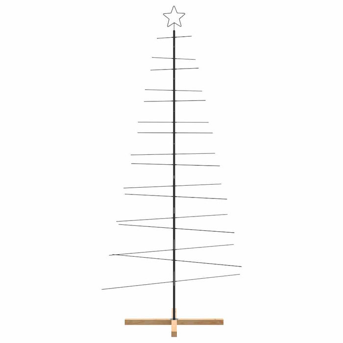 Brad de Crăciun din metal cu bază din lemn, negru, 210 cm - WALTI WALTI