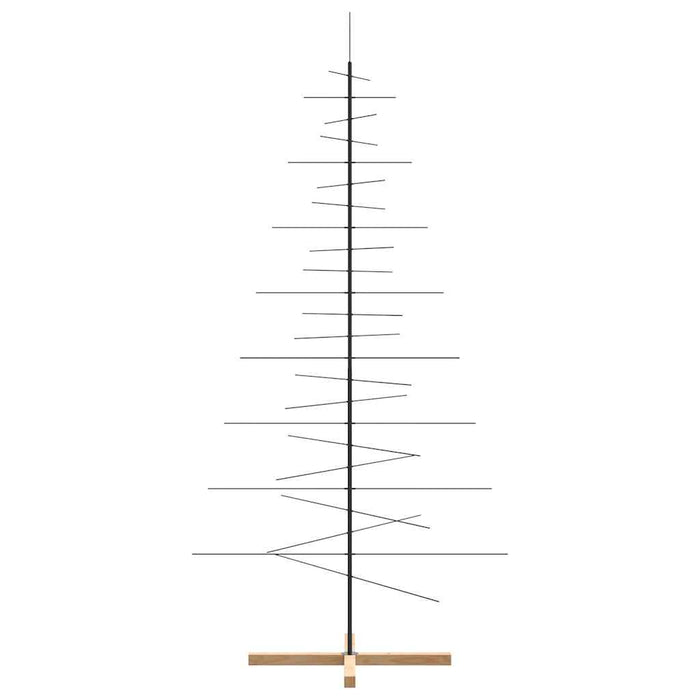 Brad de Crăciun din metal cu bază din lemn, negru, 210 cm - WALTI WALTI