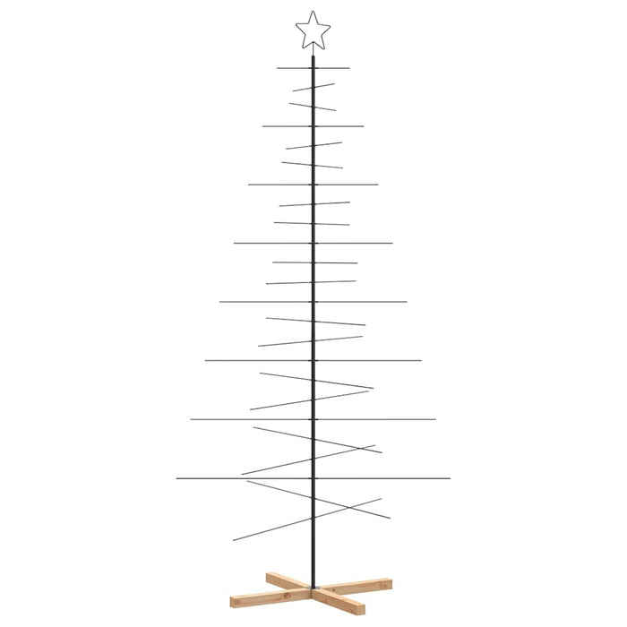 Brad de Crăciun din metal cu bază din lemn, negru, 210 cm - WALTI WALTI