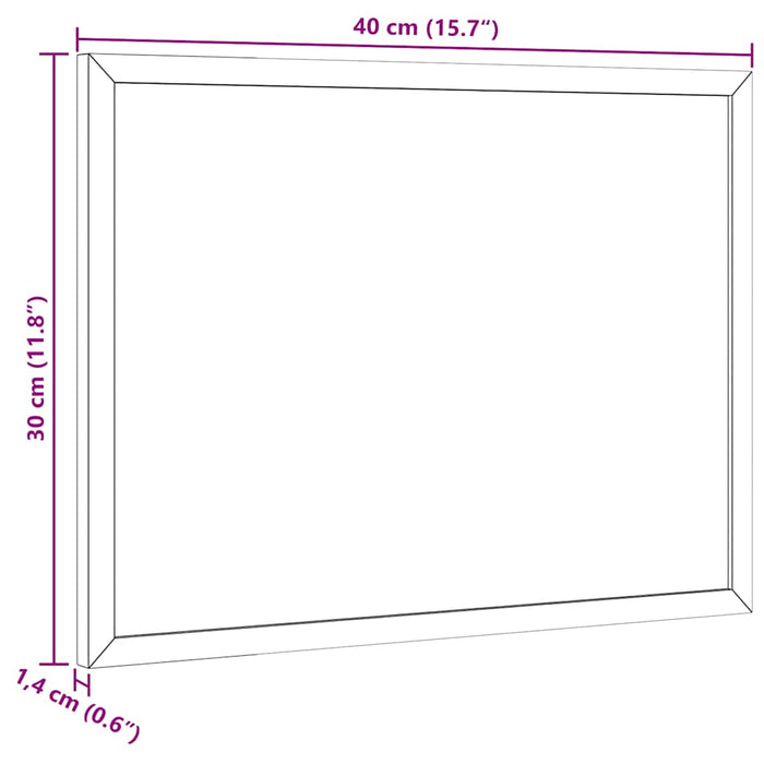 Tablă albă magnetică cu cadru din lemn masiv de pin 40x30 cm - WALTI WALTI
