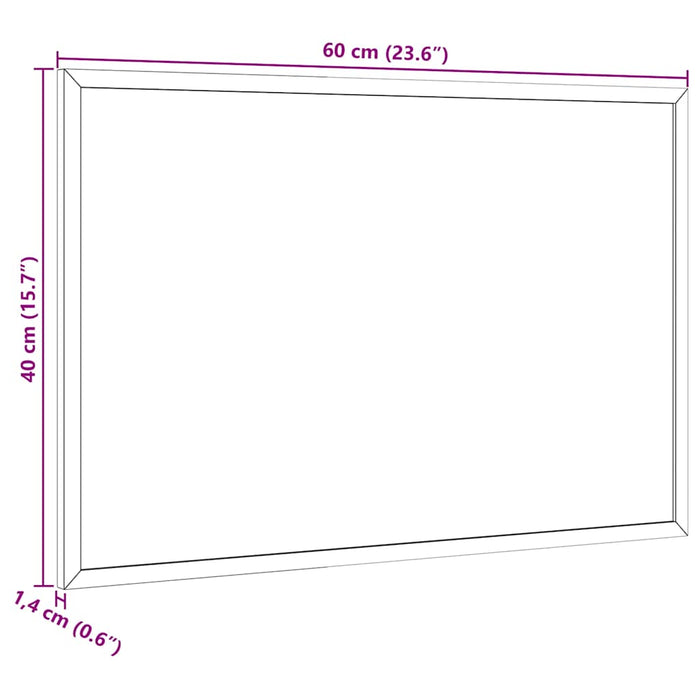 Tablă albă magnetică cu cadru din lemn masiv de pin 60x40 cm - WALTI WALTI