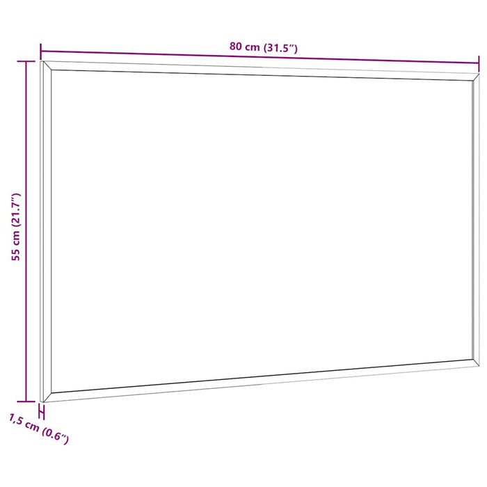 Tablă albă magnetică cu ramă din lemn masiv de pin 80x55 cm WALTI