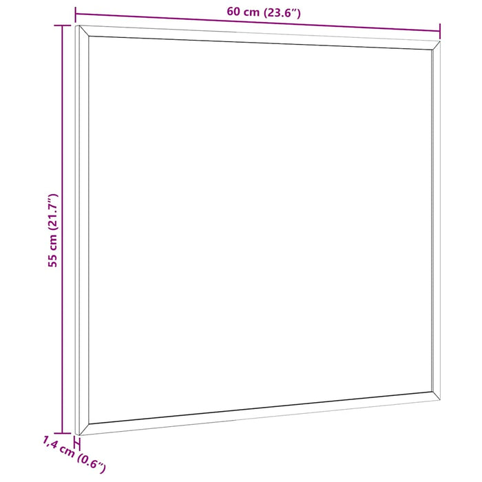 Tablă cu ramă din lemn masiv de pin, neagră, 60x55 cm - WALTI WALTI
