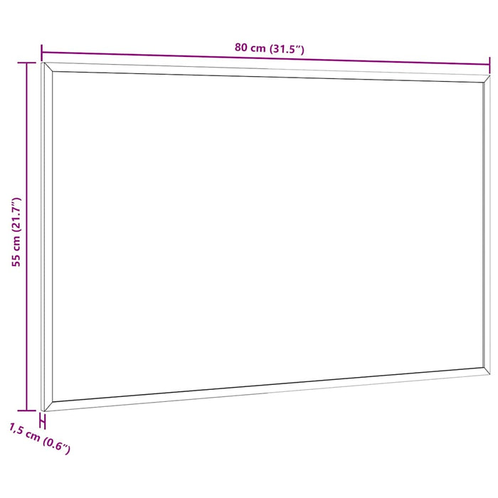 Tablă cu ramă din lemn masiv de pin, neagră, 80x55 cm - WALTI WALTI