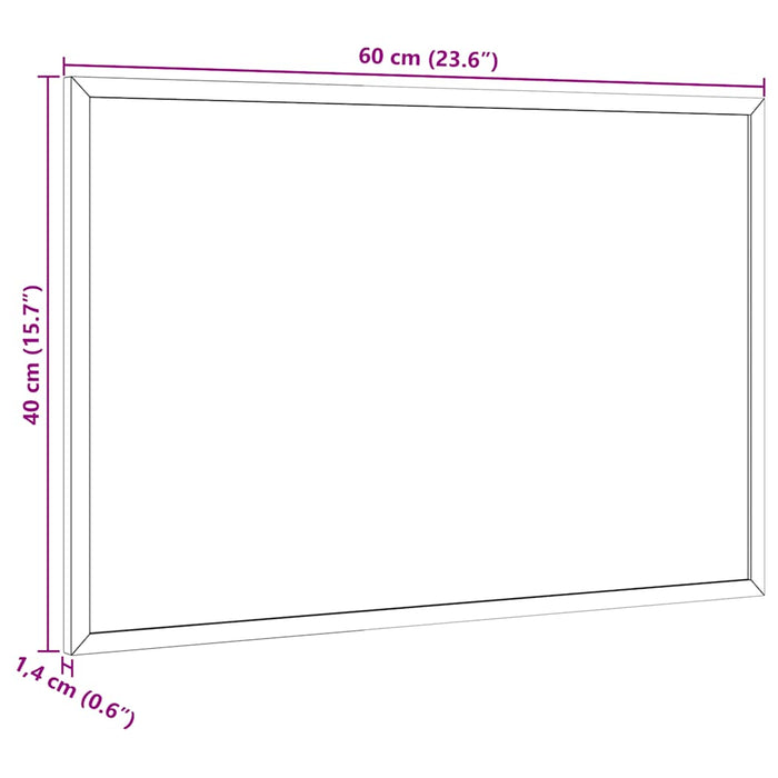 Tablă de plută cu ramă din lemn masiv de pin 60x40 cm - WALTI WALTI
