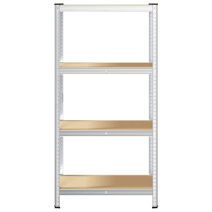 Raft depozitare cu 4 niveluri, argintiu, oțel&lemn prelucrat - WALTI WALTI