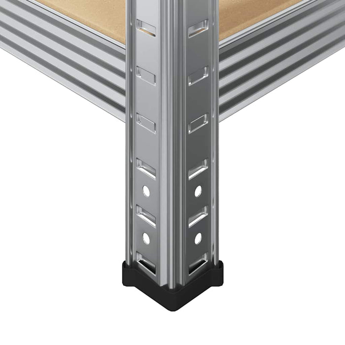 Raft depozitare cu 5 niveluri, argintiu, oțel&lemn prelucrat - WALTI WALTI