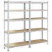 Rafturi de depozitare cu 5 niveluri, 2 buc., argintiu oțel&lemn - WALTI WALTI