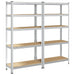 Rafturi de depozitare cu 5 niveluri, 2 buc., argintiu oțel&lemn - WALTI WALTI
