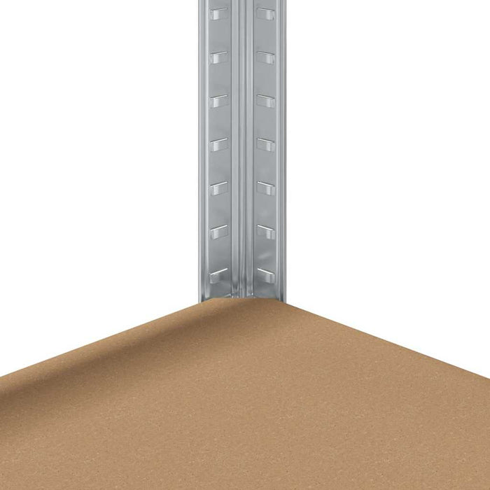 Rafturi de depozitare cu 5 niveluri, 2 buc., argintiu oțel&lemn - WALTI WALTI