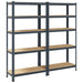 Rafturi de depozitare cu 5 niveluri, 2 buc., antracit oțel/lemn - WALTI WALTI