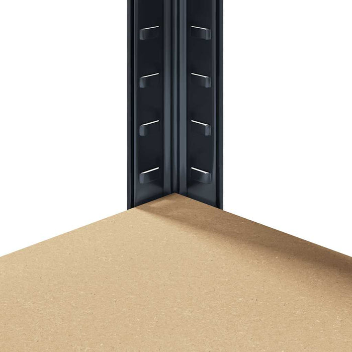 Raft de colț cu 5 niveluri, antracit, oțel/lemn prelucrat - WALTI WALTI