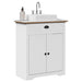 Dulap pentru chiuvetă de baie „BODO” alb și maro 70x35x80 cm - WALTI WALTI
