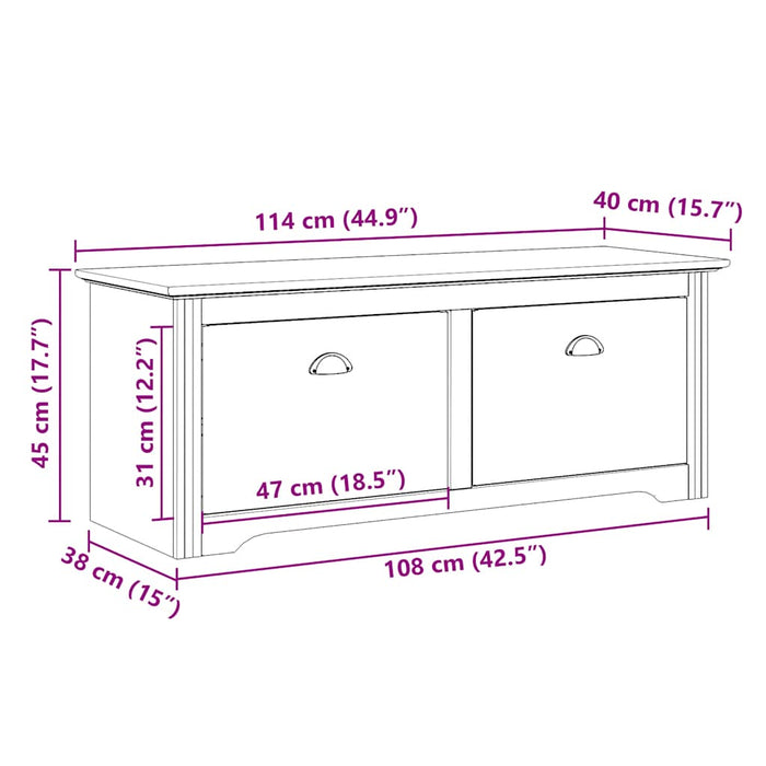 Bancă pentru hol „BODO” Albă 114x40x45 cm WALTI