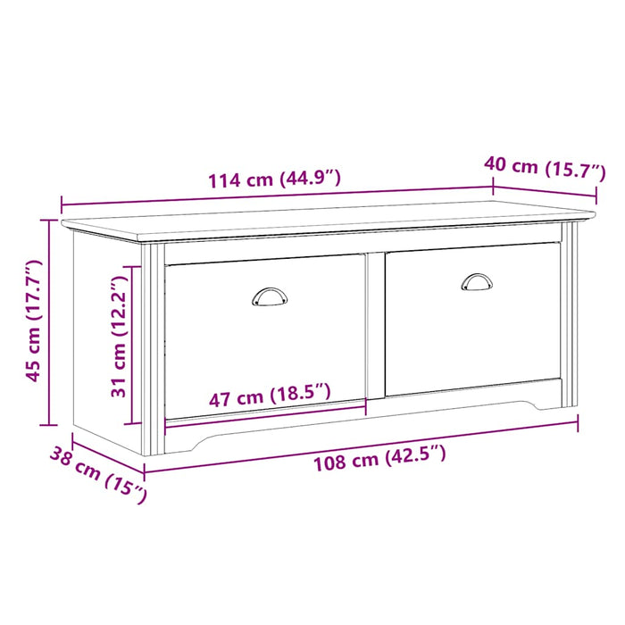 Bancă pentru hol „BODO” gri 114x40x45 cm WALTI