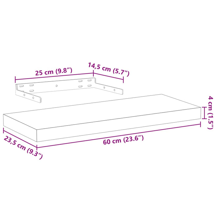 Raft plutitor, 60x23,5x4 cm, lemn prelucrat - WALTI WALTI