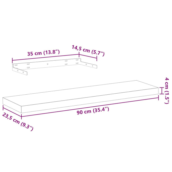 Raft plutitor, 90x23,5x4 cm, lemn prelucrat - WALTI WALTI