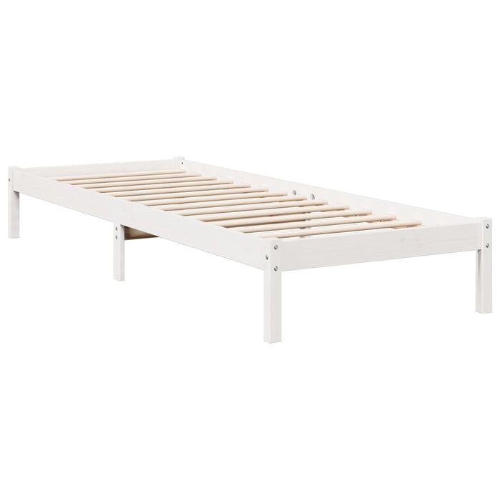 Cadru pat foarte lung fără saltea alb 80x210 cm lemn masiv pin - WALTI WALTI